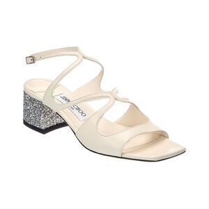 Jimmy Choo Azilia 45 Leather Sandal, White